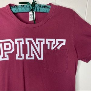 PINK Victoria’s Secret Maroon Pocket Tee